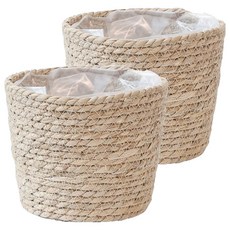 微笑客廳裝飾花盆套 小型, 2個, 自然色