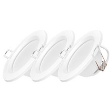 HiPPO LED Simple 無頻閃防潮崁燈 8W 75~90mm 3入 + 丁腈手套組, 1套, 晝光色