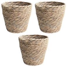 微笑客廳裝飾花盆套 迷你, 3個, 胡桃木色