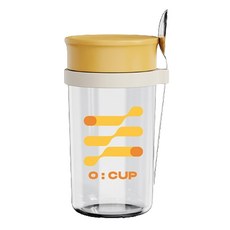 Reddot 紅點生活 高質玻璃隨行優格燕麥杯 橙色, 500ml, 1個