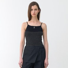 아틀리에나인 여성용 에센셜 코이 스트라이프 니트 나시 T-7064