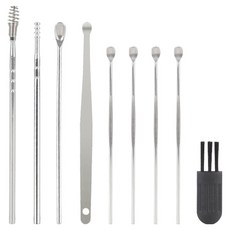 바움미루 고급 귀이개 실버 9종 세트 M, 1세트