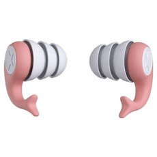 Nubina 矽膠海豚隔音睡眠游泳學習耳塞 左右一組 粉紅色, 1套