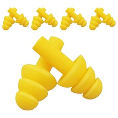 Nubina 矽膠游泳潛水睡眠隔音耳塞 左右一副 黃色, 5套