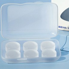 Nubina 睡眠用矽膠泥耳塞 可塑形 防水 隔音 可清洗耳塞 6入組 白色, 1套