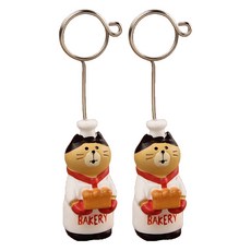 굄스 귀여운 데스크테리어 명함 클립 꽂이 브라운베이커리, 2개