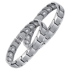 Potenkit 時尚手鍊 銀色 22 x 1.2 cm, 2個