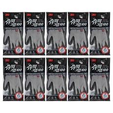 3M Super Grip 100 塗層手套 雙手組, 灰色, 10包