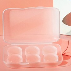 누비나 수면용 실리콘머드 이어플러그 성형가능 방수 방음 세척가능 귀마개 6p 세트 핑크, 1세트
