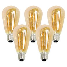 Ledison LED 愛迪生燈泡 ST64 4W 2200K, 燈泡色, 5個