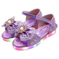 女童款清新寶石公主LED涼鞋