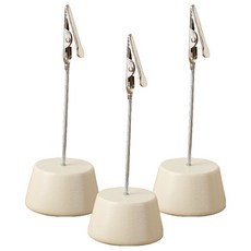 굄스 심플한 집게형 명함 메모 꽂이 아이보리, 3개