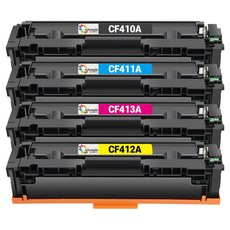 inkmade CF410A CF411A CF413A CF412A 標準容量相容碳粉匣 4色套組, 1套, 黑色, 藍色, 紅色, 黃色