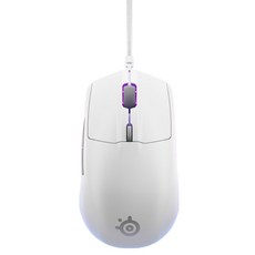 steelseries 賽睿 Rival 3 Gen2 有線電競滑鼠, 白色, 62516