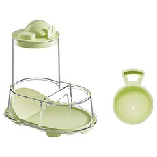 랜보어 햄스터 등대 반자동 급식기 + 스푼, 그린, 1세트