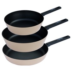 Eiffel For You 電磁爐平底鍋3件組, 1套, 黑色, 平底鍋 28cm + 炒鍋 24cm + 炒鍋 28cm
