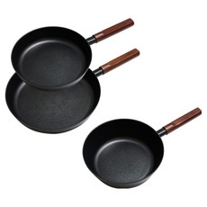 에펠 에이블리 인덕션 프라이팬 세트 3개, 블랙, 1세트, 프라이팬 24cm + 프라이팬 28cm + 궁중팬 24cm