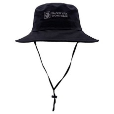 BlackYakWorkWear 寬下巴帶遮陽帽, 黑色