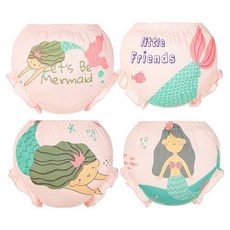 Bebeniz 女童小美人魚荷葉邊三角內褲4件組