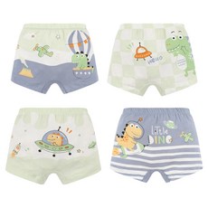 Bebeniz 男童太空恐龍四角內褲4件組