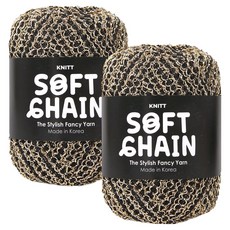 Knitt 軟鏈編織線 50g, 2個, 08 黑金色