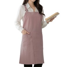 世京 防水長開衩大尺碼圍裙, 1個, 藕粉色
