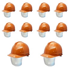 DONGMYUNG 高級型頭盔式一般鏡片銀色護目安全帽, 10個, 橘色