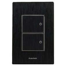 nano ART2 Nano Electric SIMPLE 2孔開關 室內設計壓克力配線裝置 全黑, 1個