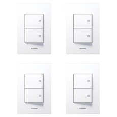 nano Art2 Nano Electric SIMPLE 2開關 室內設計 壓克力配線器具 白色, 4個