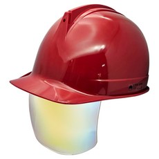 동명 고급형 투구형 일반창 골드보안경 안전모, 레드, 1개