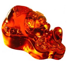 開元琉璃 開運陶源 招財琥珀元寶福祿豬 元寶 + 葫蘆 + 金豬, 琥珀色