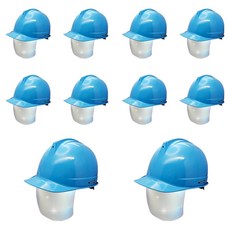 DONGMYUNG 高級型頭盔式一般鏡片銀色護目安全帽, 10個, 天藍色