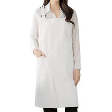 世京 防水長開衩大尺碼圍裙, 1個, 白色