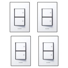 ART2 奈米電器 SIMPLE 2孔開關 室內裝潢壓克力配線裝置 黑色, 4個