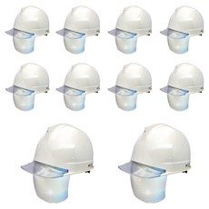 DONGMYUNG 高級款頭盔型透明窗銀色護目鏡安全帽, 10個, 象牙白