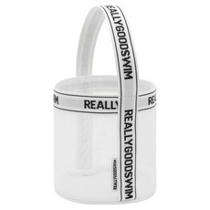 迷你網狀圓形包, 白色