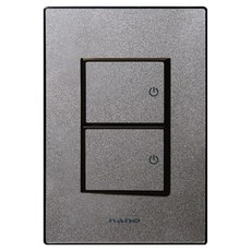 nano Art2 奈米電氣 SIMPLE 2孔開關 裝潢用壓克力配線裝置 珍珠灰, 1個