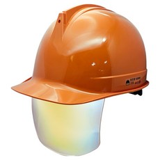 동명 고급형 투구형 일반창 골드보안경 안전모, 오렌지, 1개