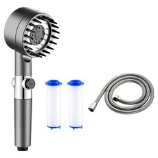 Smogle 過濾蓮蓬頭 + 濾芯 2入 + 1.5m 軟管組合, 1套, 灰色