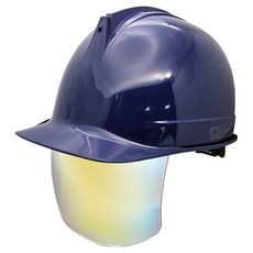 동명 고급형 투구형 일반창 골드보안경 안전모, 다크블루, 1개