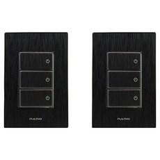 nano ART2 Nano Electric SIMPLE 3開關 室內裝潢壓克力配線裝置 全黑, 2個