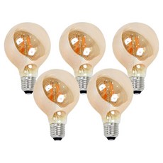 Ledison LED 愛迪生燈泡 G80 4W, 2200k 燈泡色 / 橘光, 5個