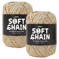 Knitt 軟鏈織線 50g, 2個, 02 淺金色