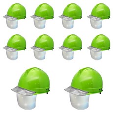 DONGMYUNG 高級款頭盔型透明窗銀色護目鏡安全帽, 10個, 綠色