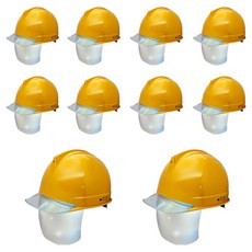 DONGMYUNG 高級款頭盔型透明窗銀色護目鏡安全帽, 10個, 黃色