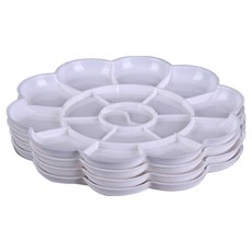 Cozyand 水彩顏料 調色盤 顏料盤 白色 大型, 18格, 4個