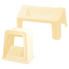 사무실 책상 하부 정리 발판 + 소품보관함 세트, 크림레몬