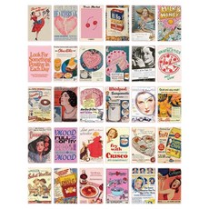 Allode 粉色復古海報30款組 N0 01 粉色