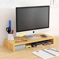 파보라보 심플 목재 모니터 받침대 40 x 18 x 6 cm, 우드