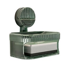 Reddot 紅點生活 強力吸盤雙層菜瓜布肥皂盒 浴室收納好物 瀝水設計, 透綠色, 1個